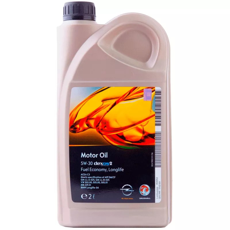Моторна олива GENERAL MOTORS Dexos 2 Fuel Economy Longlife 5W-30 2л (1942001)