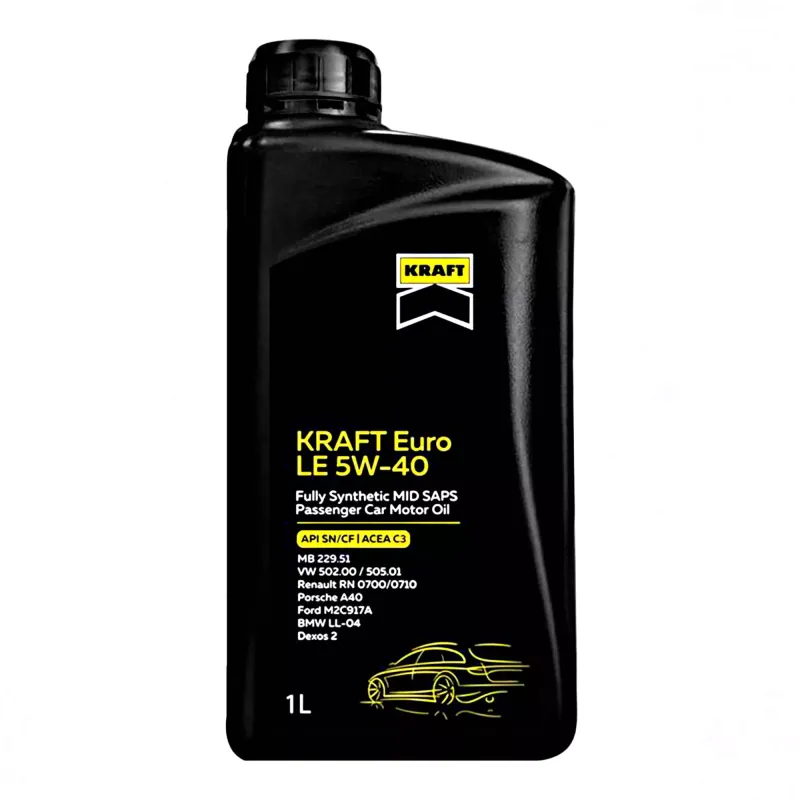 Моторна олива KRAFT Euro LE 5W-40, 1л (708136)