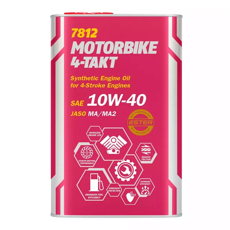 Моторна олива MANNOL 4-TAKT MOTORBIKE ESTER TECHNOLOGY 10W-40 1л (MN7812-1ME)