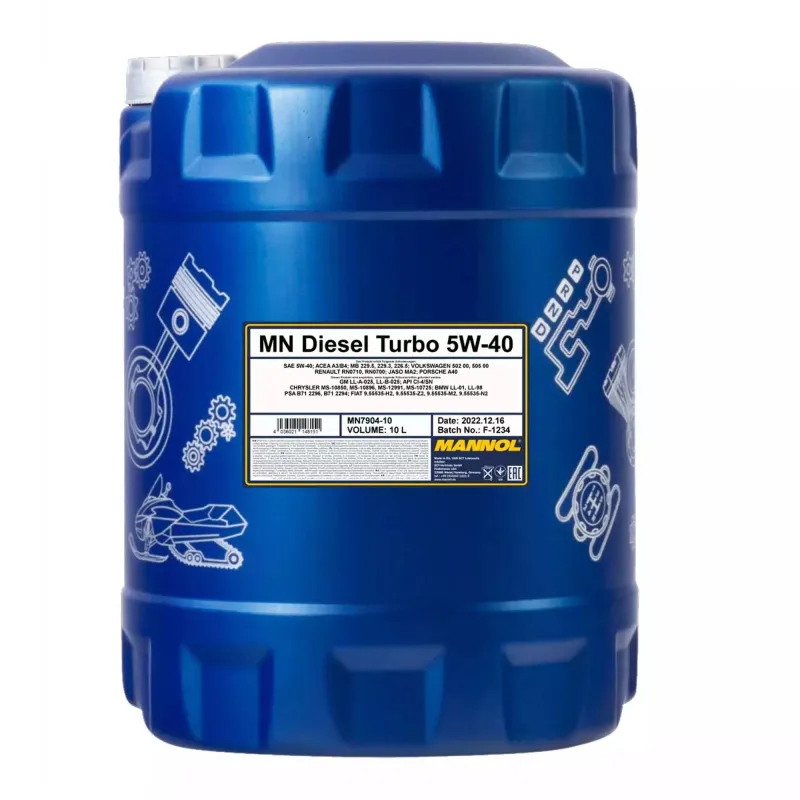 Моторна олива MANNOL DIESEL TURBO 5W-40 10л (MN7904-10)