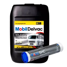 Моторна олива Mobil Delvac MX Extra 10W-40 20 л + Мастило MOBILITH SHC220 0,38 кг
