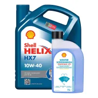 Моторна олива Shell Helix HX7 10W-40 4л + зимовий омивач Shell Concentrate -55°С 1л
