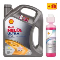 Моторна олива Shell Helix Ultra 5W-40 4л + Літній омивач концентрат 0,25 АКЦІЯ