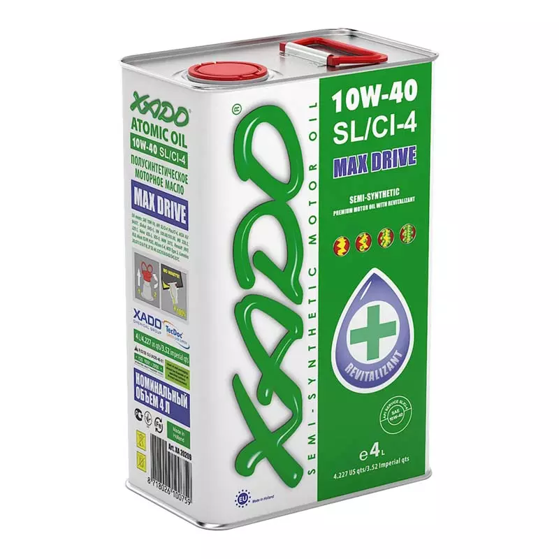 Моторна олива Xado Atomic Oil 10W-40 SL/CI-4 4л (XA20209)