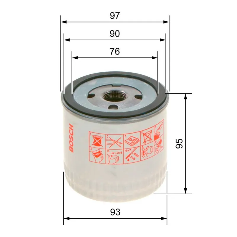 451103252 Фільтр масляний H=95mm FORD Focus, Transit 2,5D/TD 94-